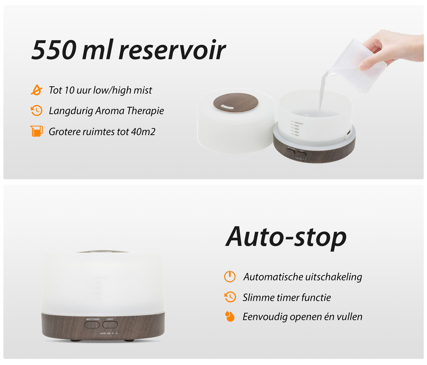 Happiness Pro - Dark Wood - Aroma Diffuser + Gratis flesje olie
