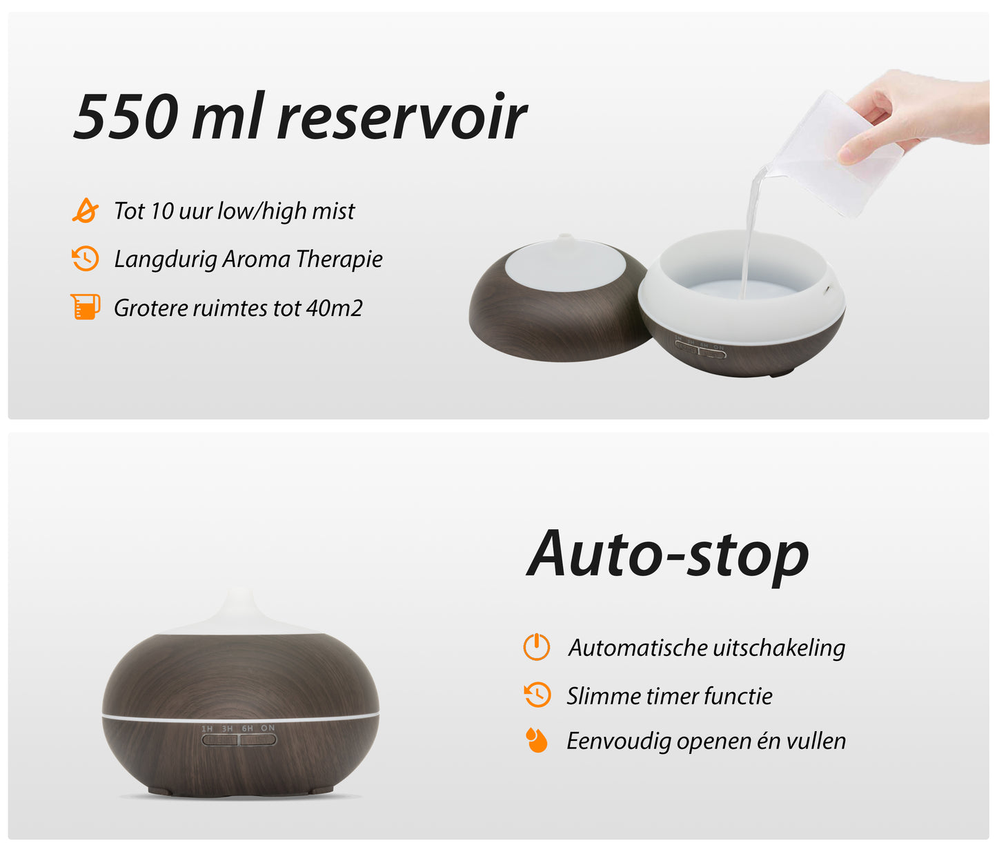 Sun Shine Pro - SDark Wood - Aroma Diffuser + Gratis flesje olie