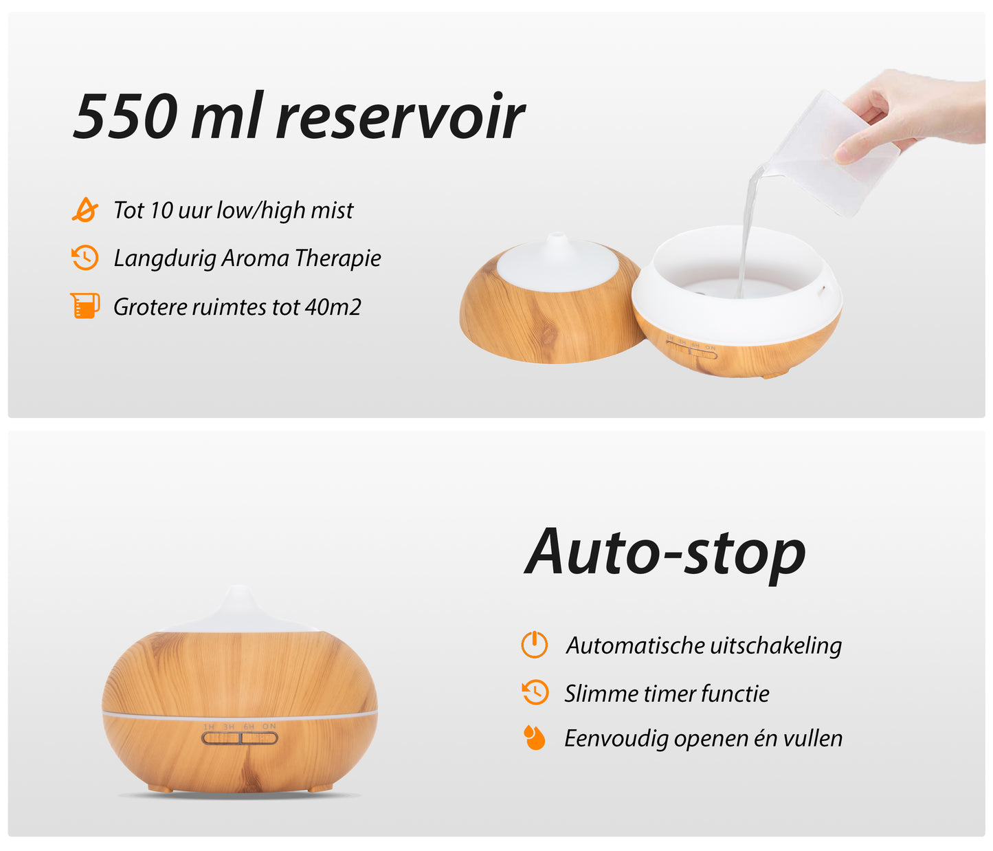 Sun Shine Pro - Light Wood - Aroma Diffuser + Gratis flesje olie