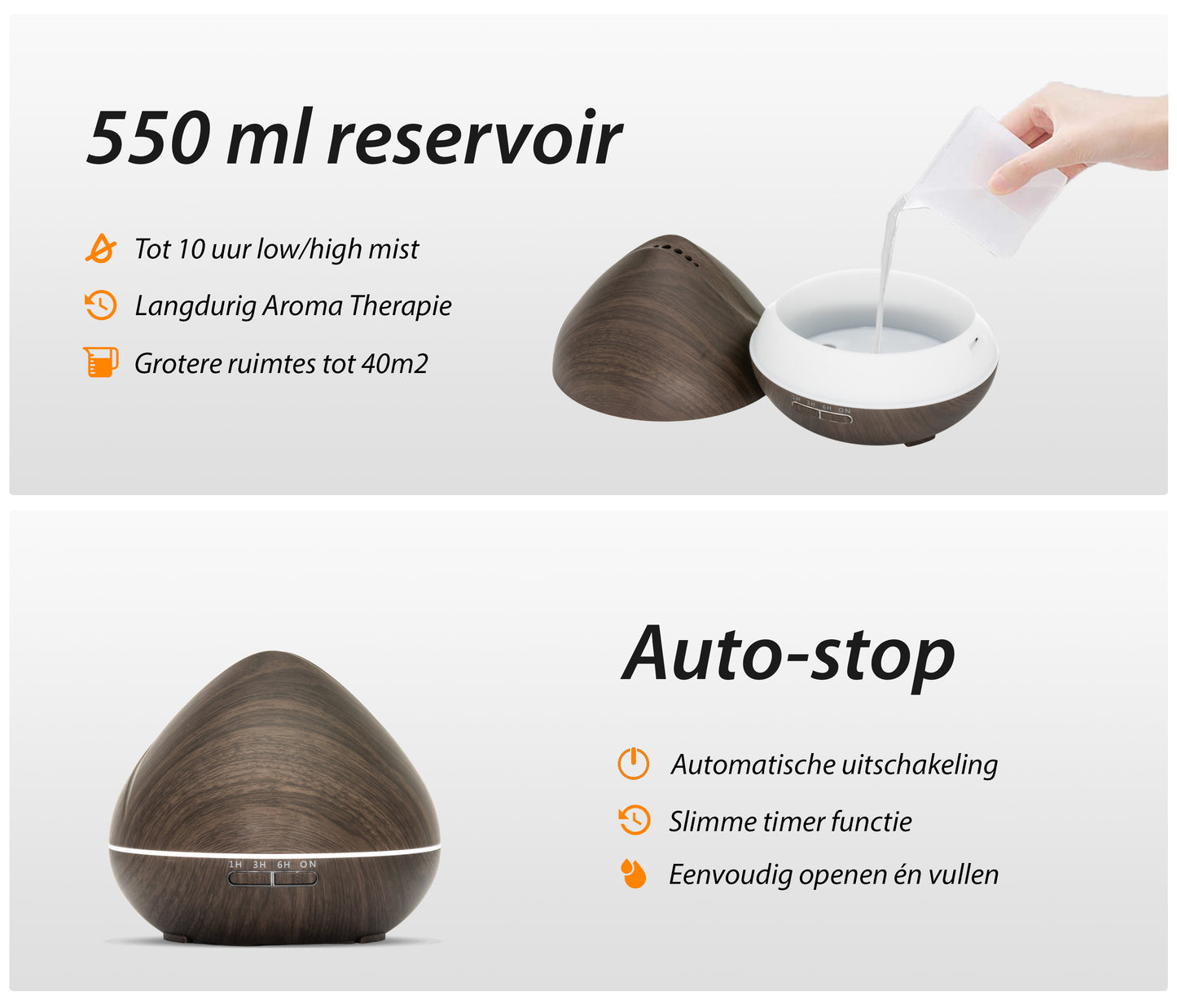 Zen Pro - Dark Wood - Aroma Diffuser + Gratis flesje olie