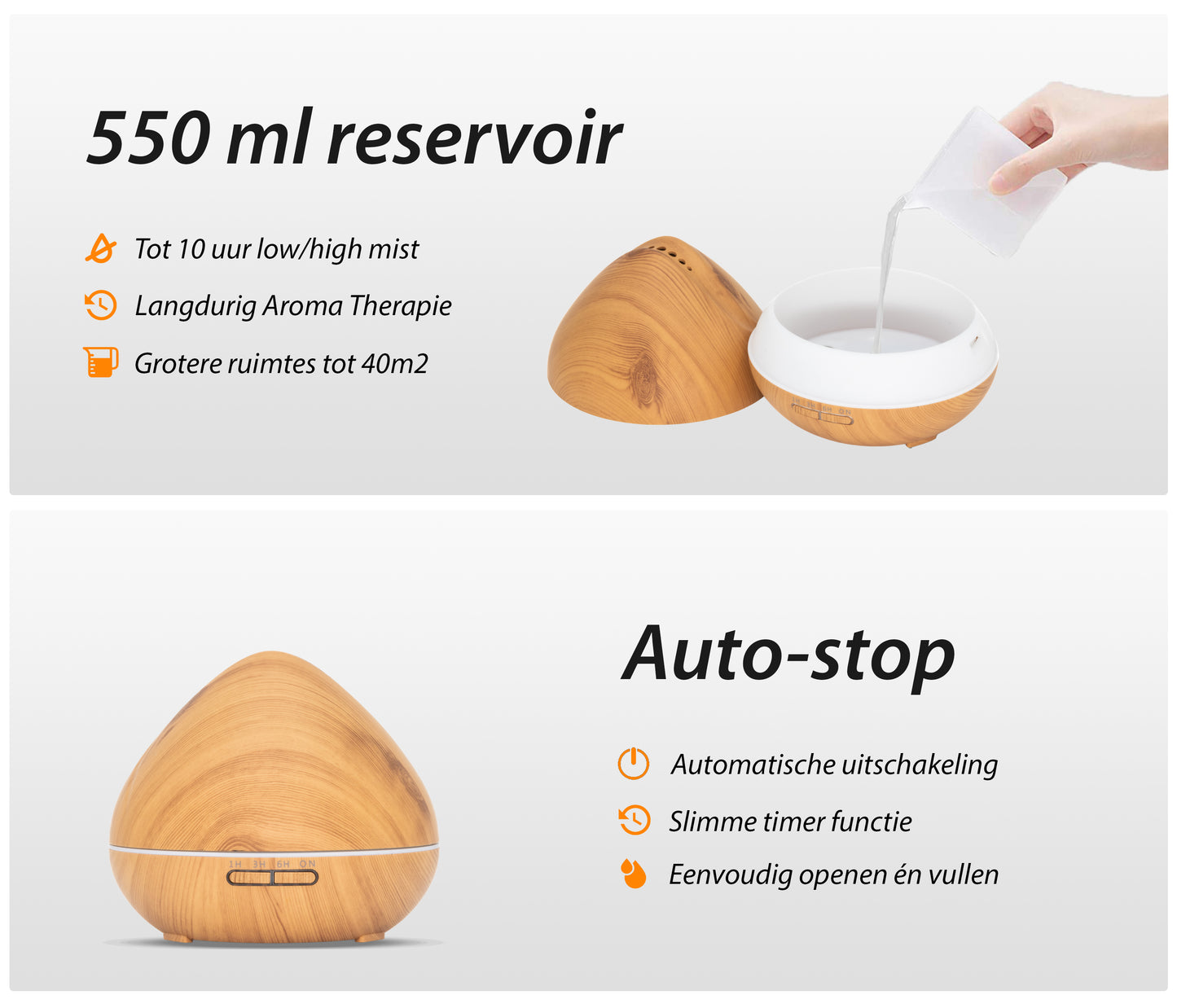 Zen Pro - Light Wood - Aroma Diffuser + Gratis flesje olie