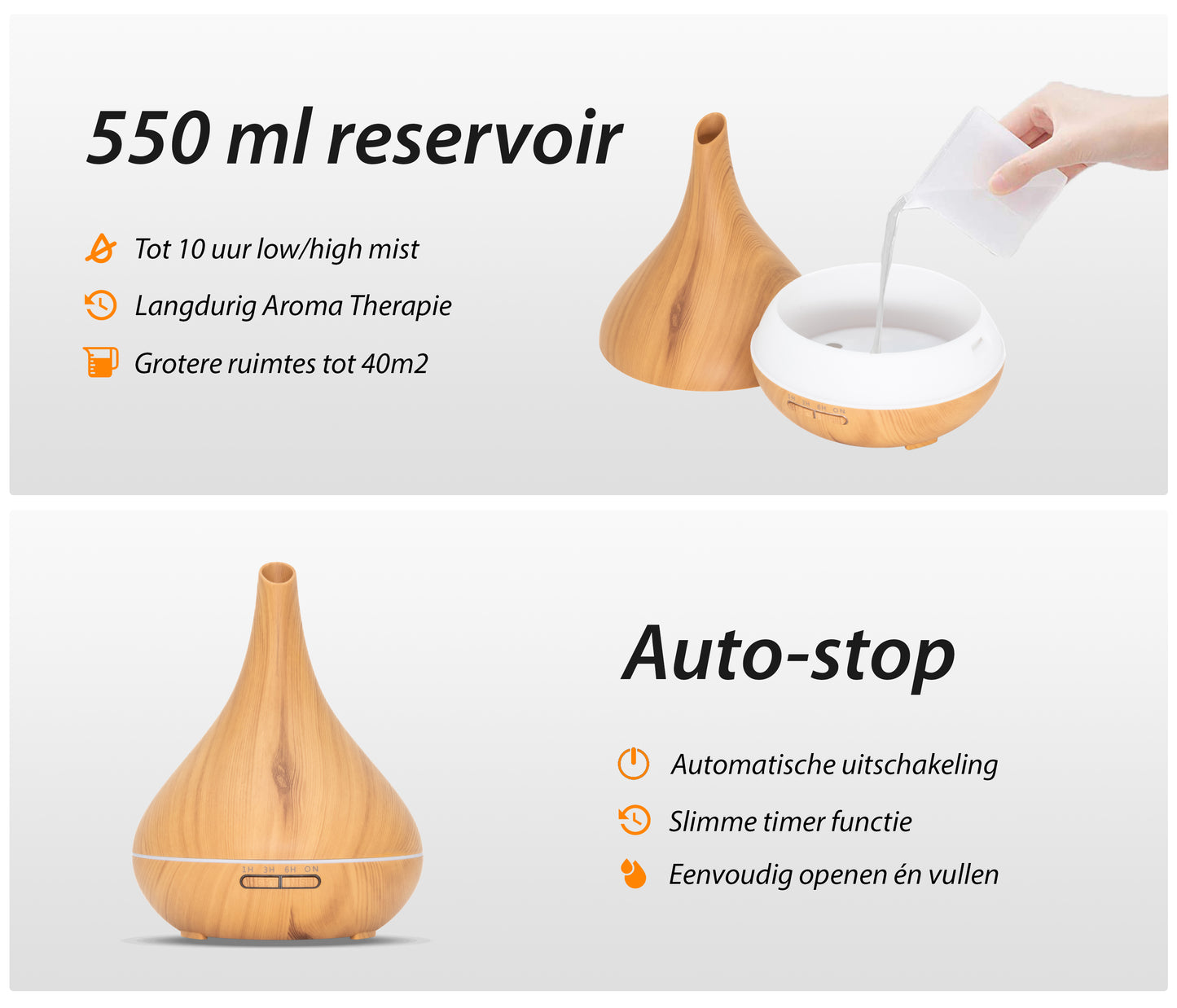 Lotus Pro - Light Wood - Aroma Diffuser + Gratis flesje olie