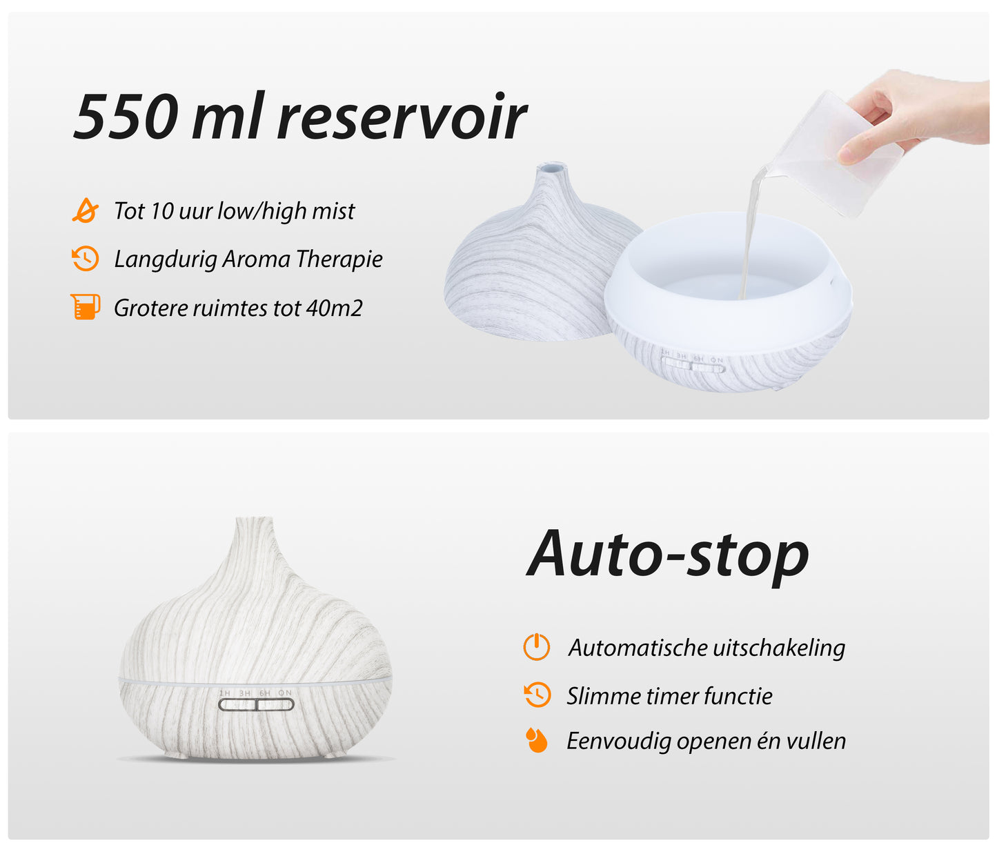 Essential Pro - White Wood - Aroma Diffuser + Gratis flesje olie