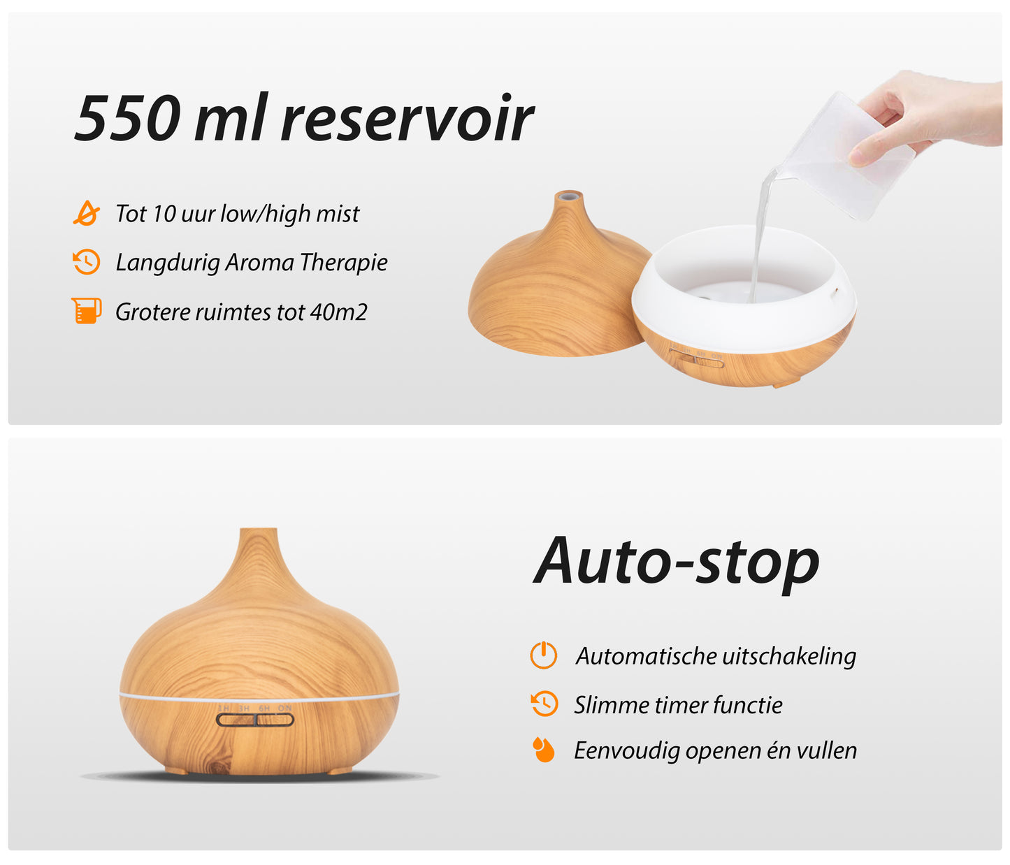 Essential Pro - Light Wood - Aroma Diffuser + Gratis fles olie