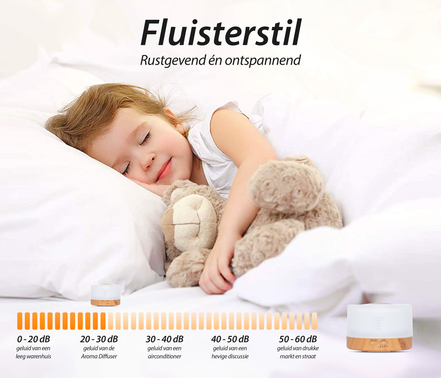 Happiness Pro - Light Wood - Aroma Diffuser - Gratis flesje olie