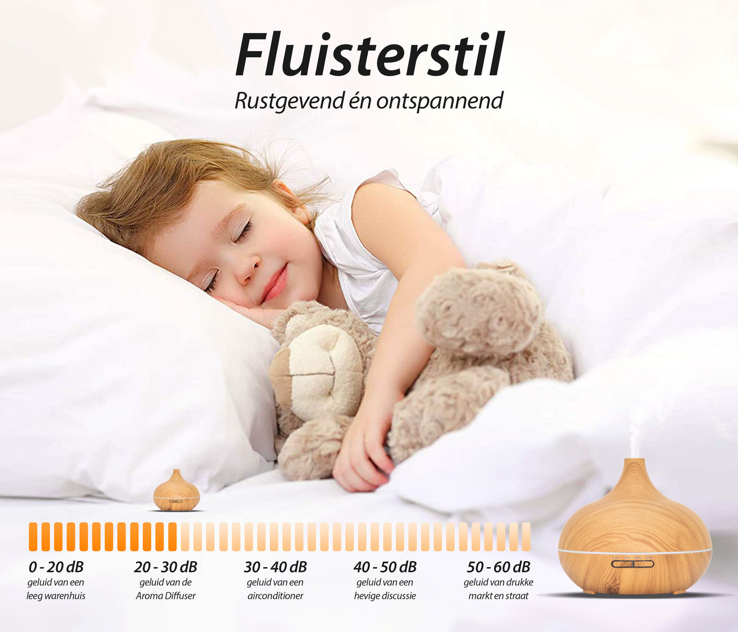 Essential Pro - Light Wood - Aroma Diffuser + Gratis fles olie