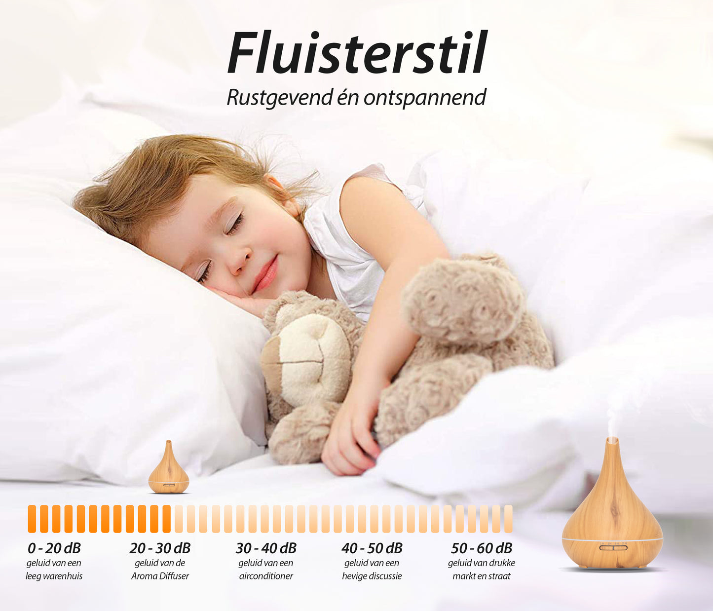 Lotus Pro - Light Wood - Aroma Diffuser + Gratis flesje olie