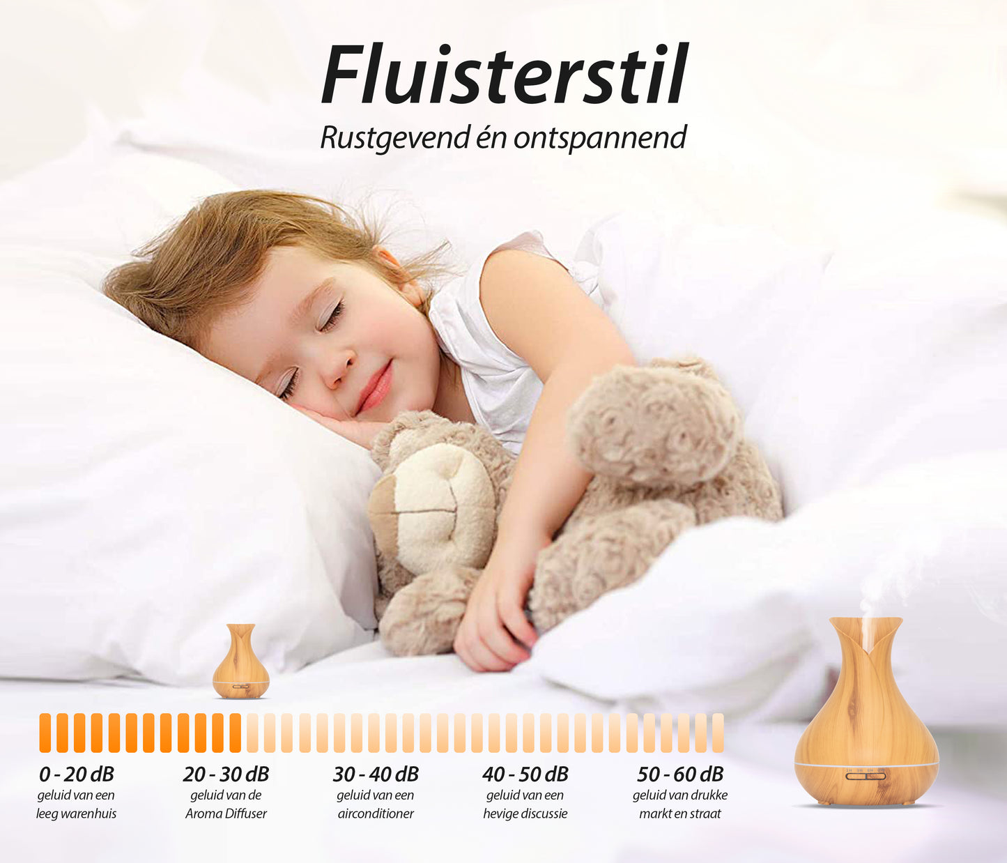 Vitality Pro - Light Wood - Aroma Diffuser + Gratis flesje olie