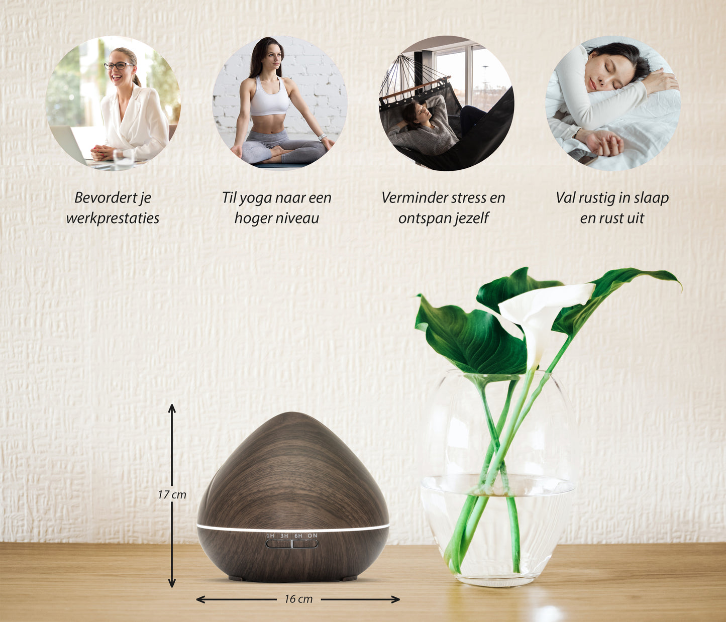 Zen Pro - Dark Wood - Aroma Diffuser + Gratis flesje olie