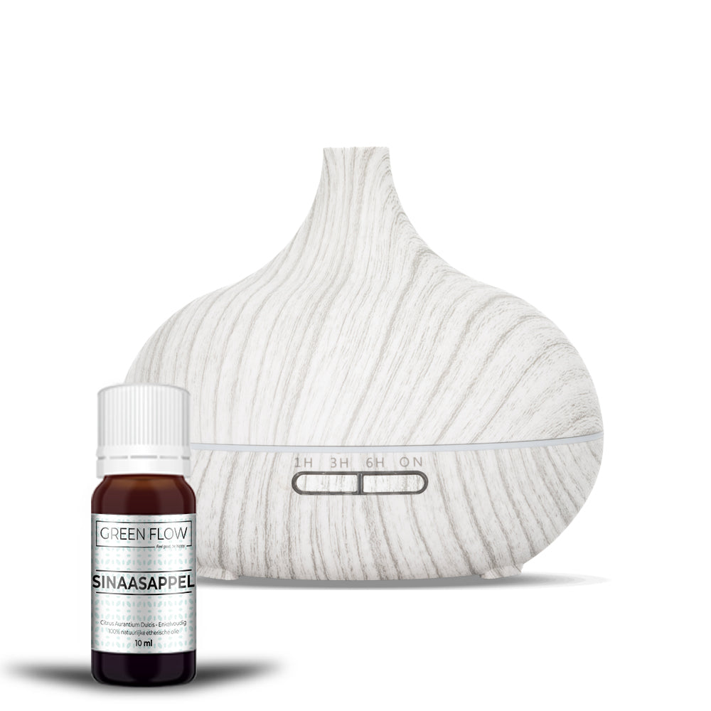 Essential Pro - White Wood - Aroma Diffuser + Gratis flesje olie