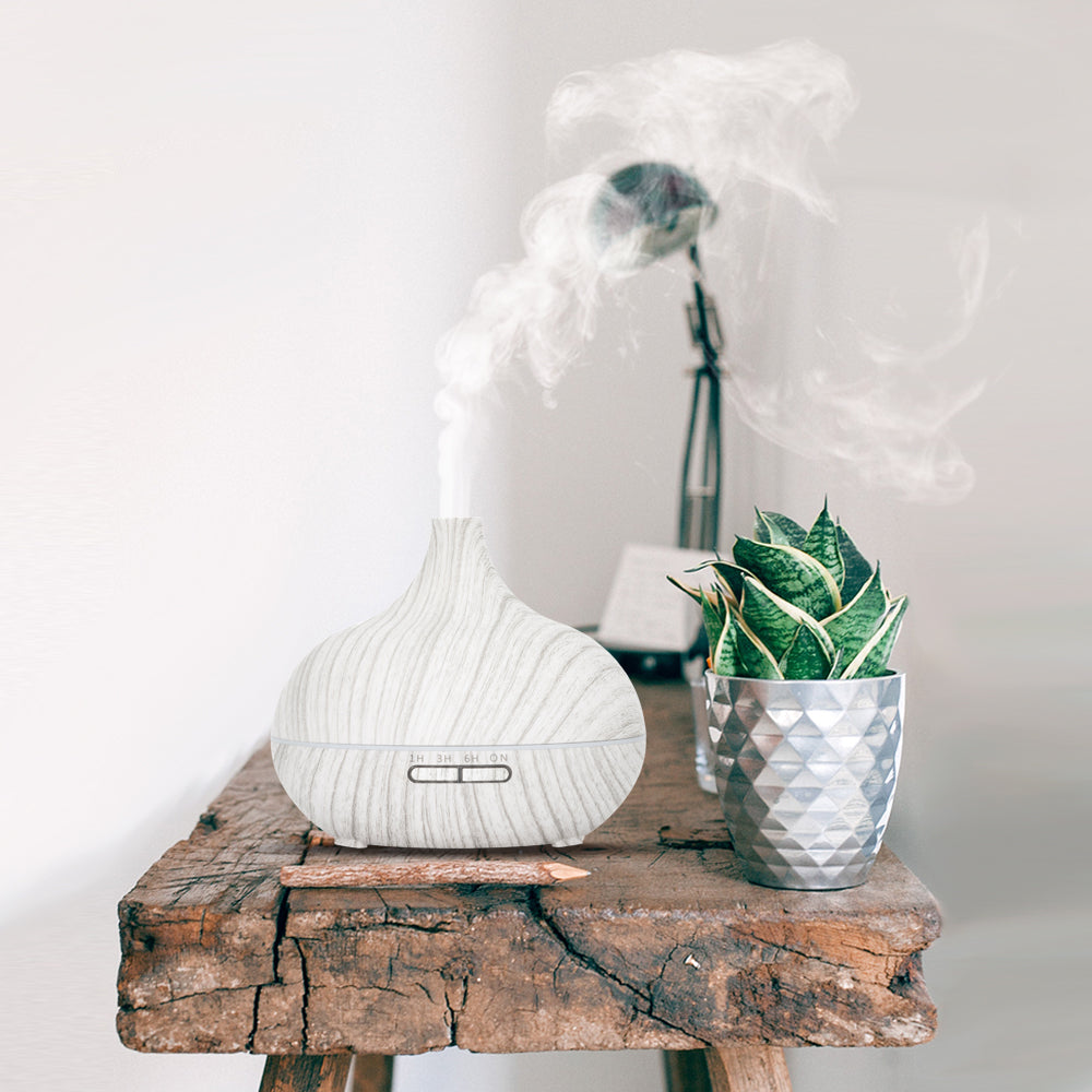 Essential Pro - White Wood - Aroma Diffuser + Gratis flesje olie