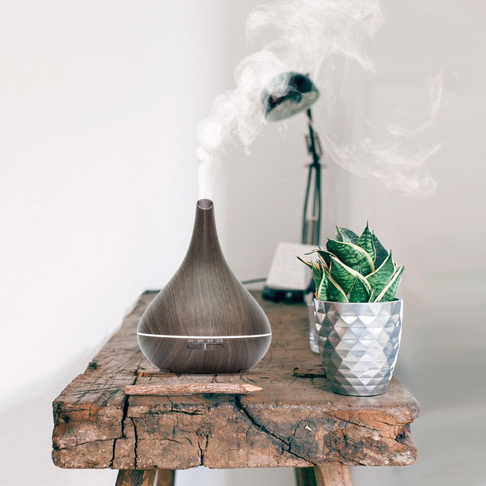 Lotus Pro - Dark Wood - Aroma Diffuser + Gratis flesje olie