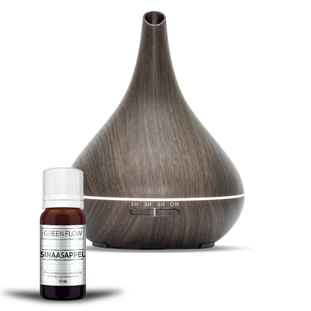 Lotus Pro - Dark Wood - Aroma Diffuser + Gratis flesje olie