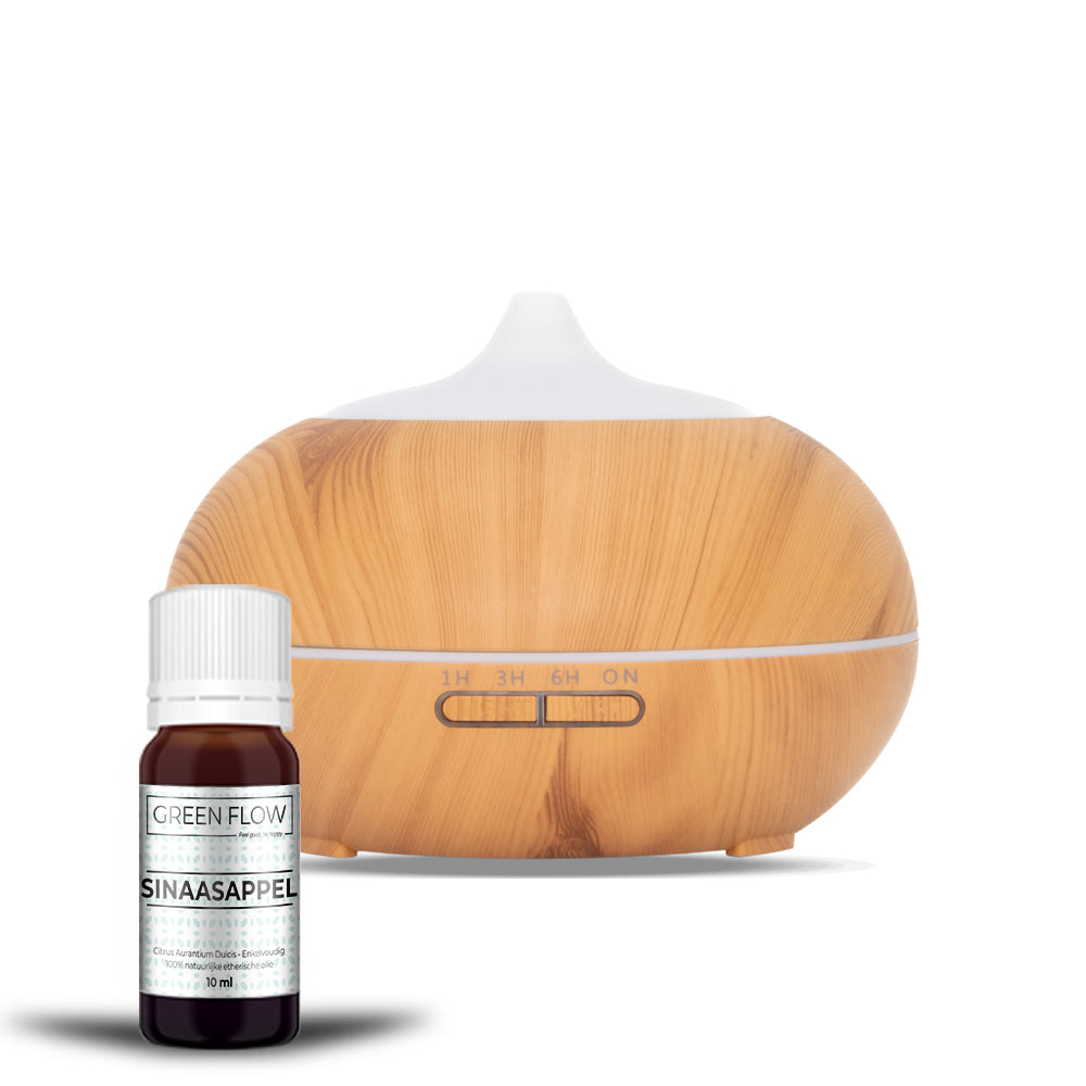 Sun Shine Pro - Light Wood - Aroma Diffuser + Gratis flesje olie