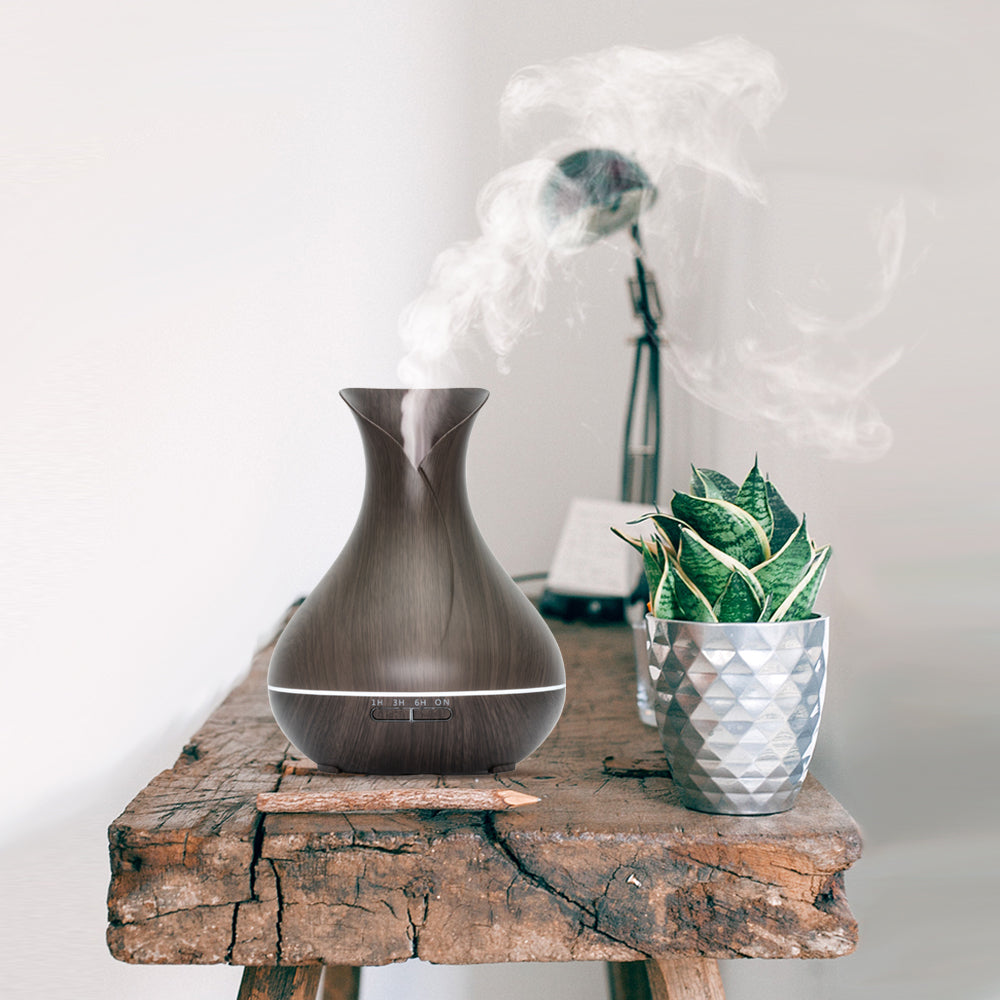 Vitality Pro - Dark Wood - Aroma Diffuser + Gratis flesje olie