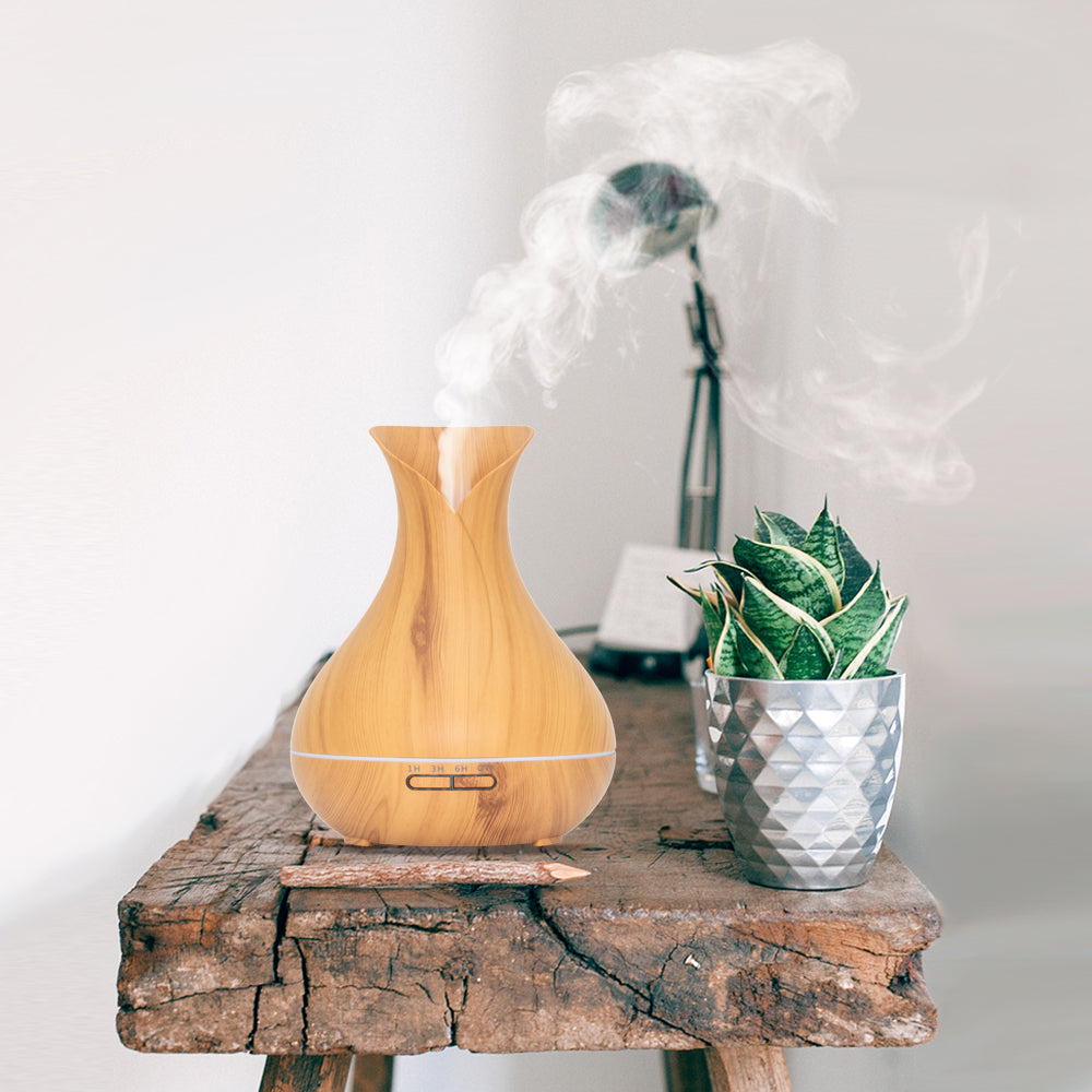 Vitality Pro - Light Wood - Aroma Diffuser + Gratis flesje olie