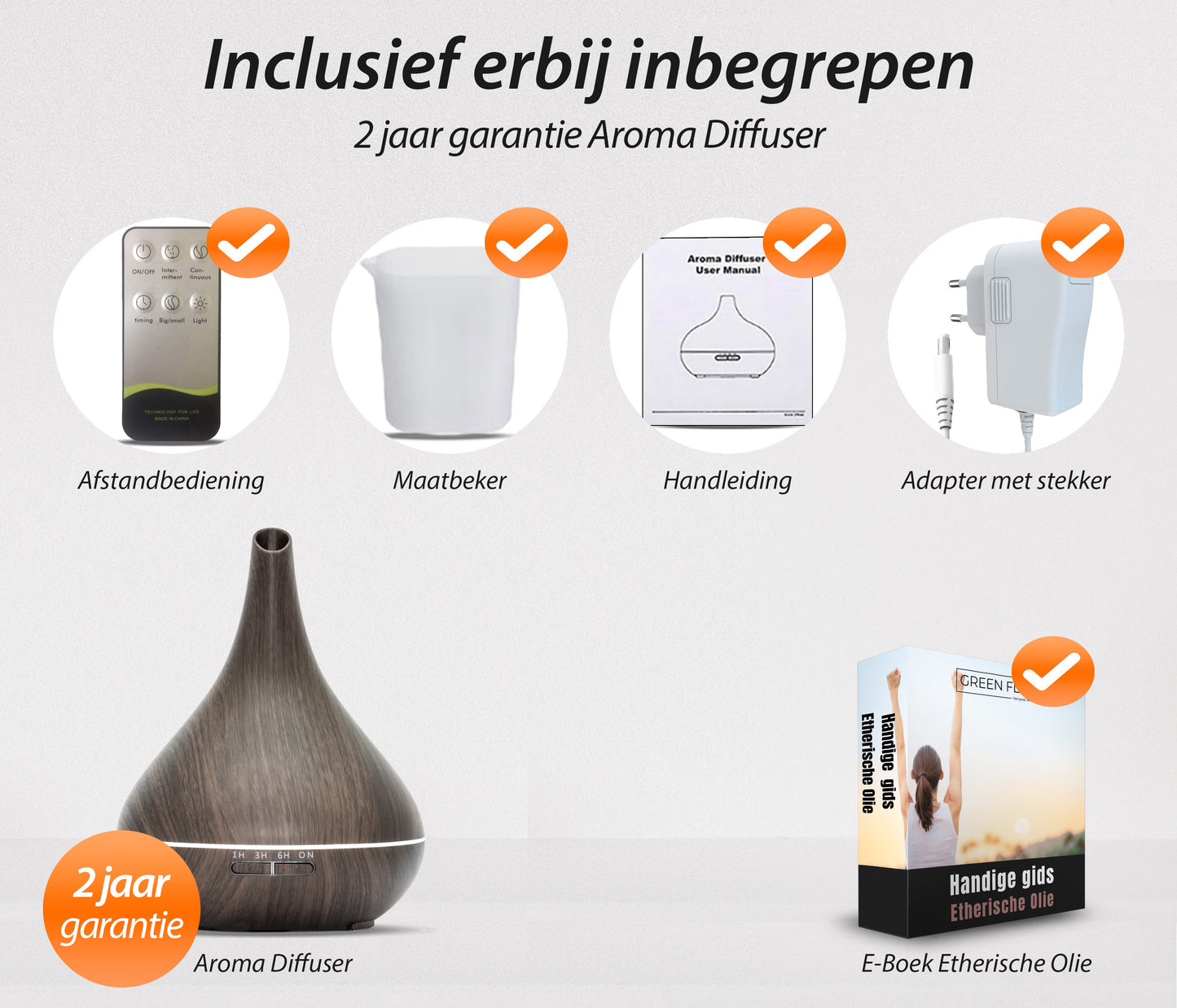 Lotus Pro - Dark Wood - Aroma Diffuser + Gratis flesje olie