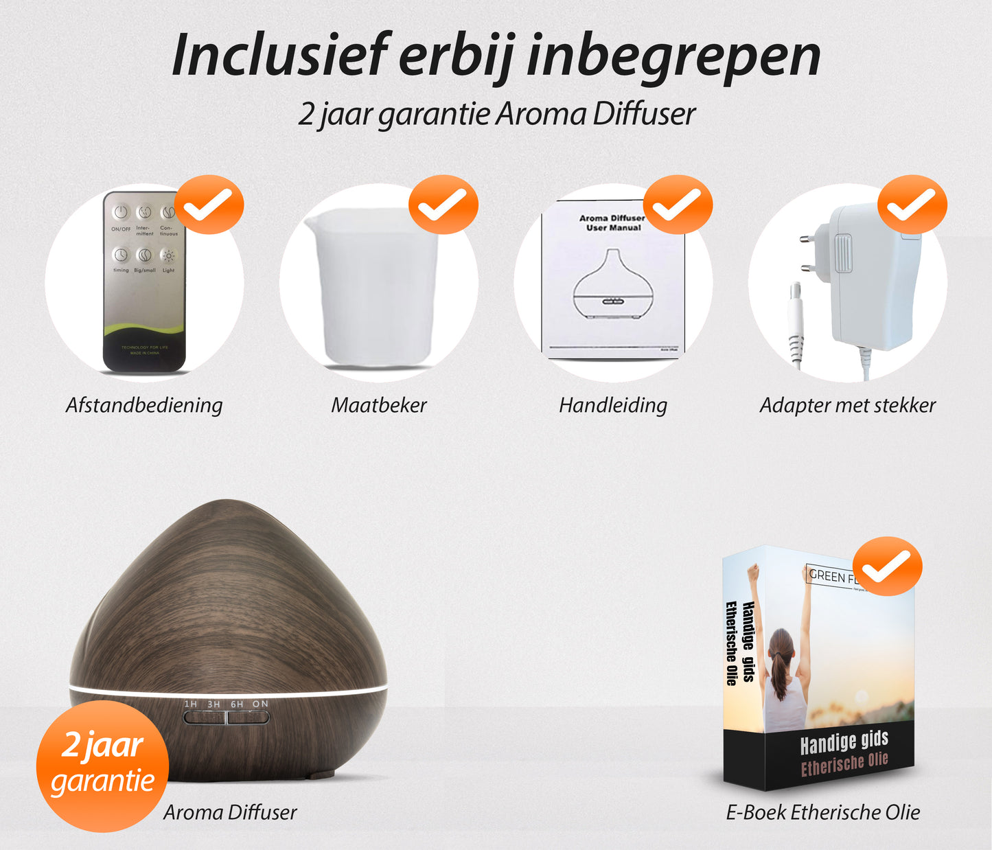 Zen Pro - Dark Wood - Aroma Diffuser + Gratis flesje olie