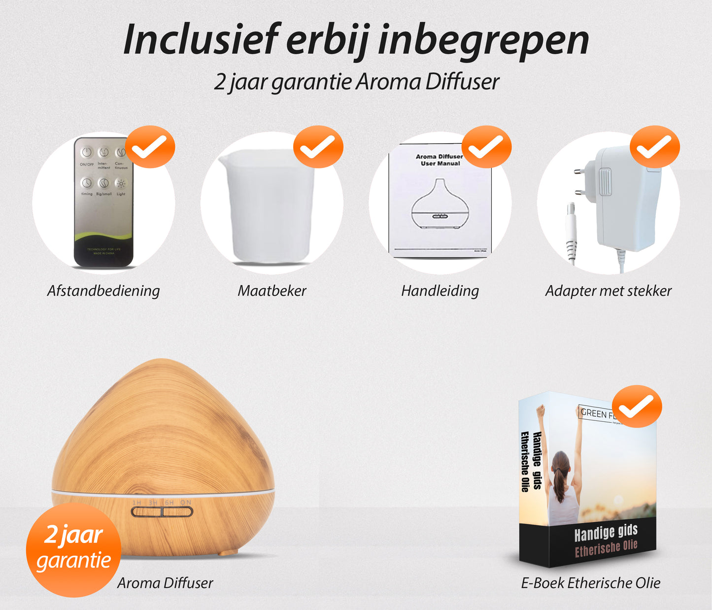 Zen Pro - Light Wood - Aroma Diffuser + Gratis flesje olie