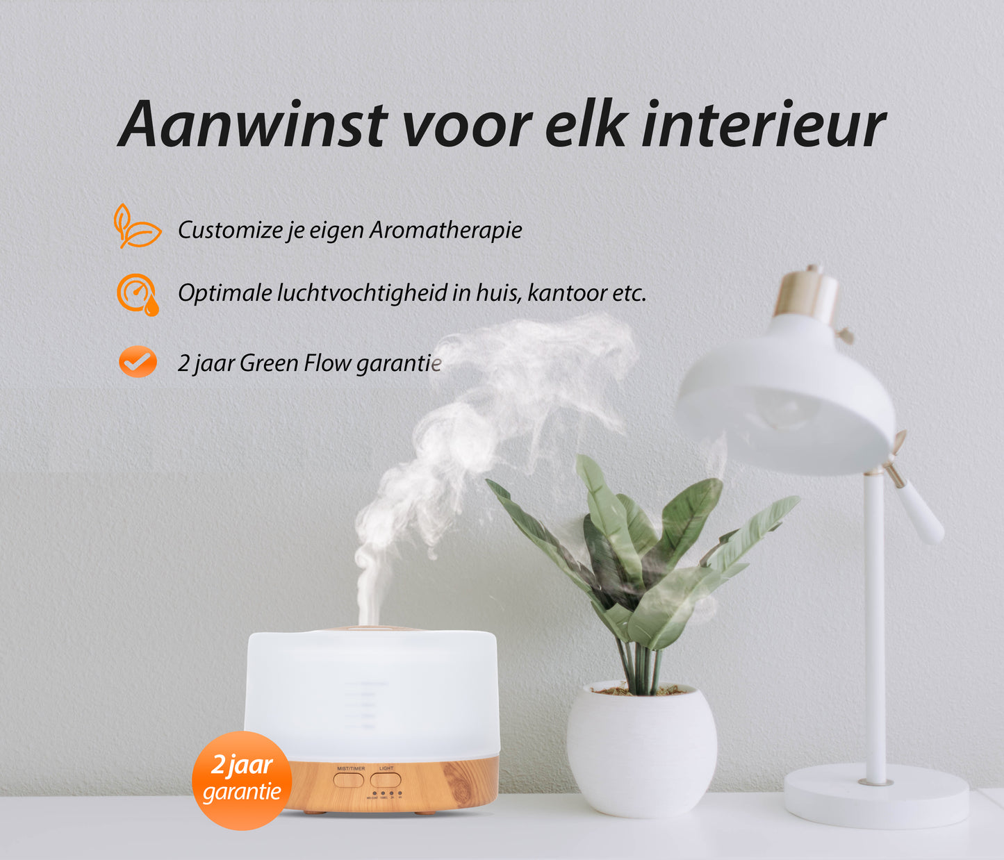 Happiness Pro - Light Wood - Aroma Diffuser - Gratis flesje olie