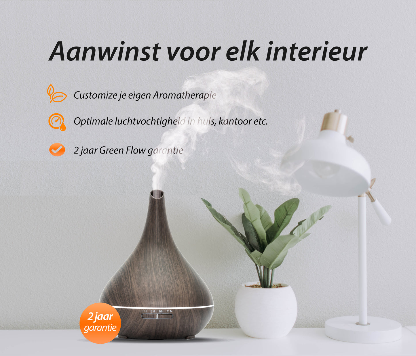 Lotus Pro - Dark Wood - Aroma Diffuser + Gratis flesje olie