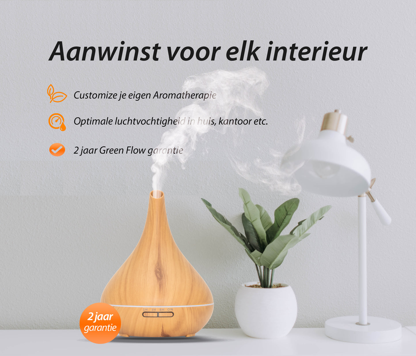 Lotus Pro - Light Wood - Aroma Diffuser + Gratis flesje olie