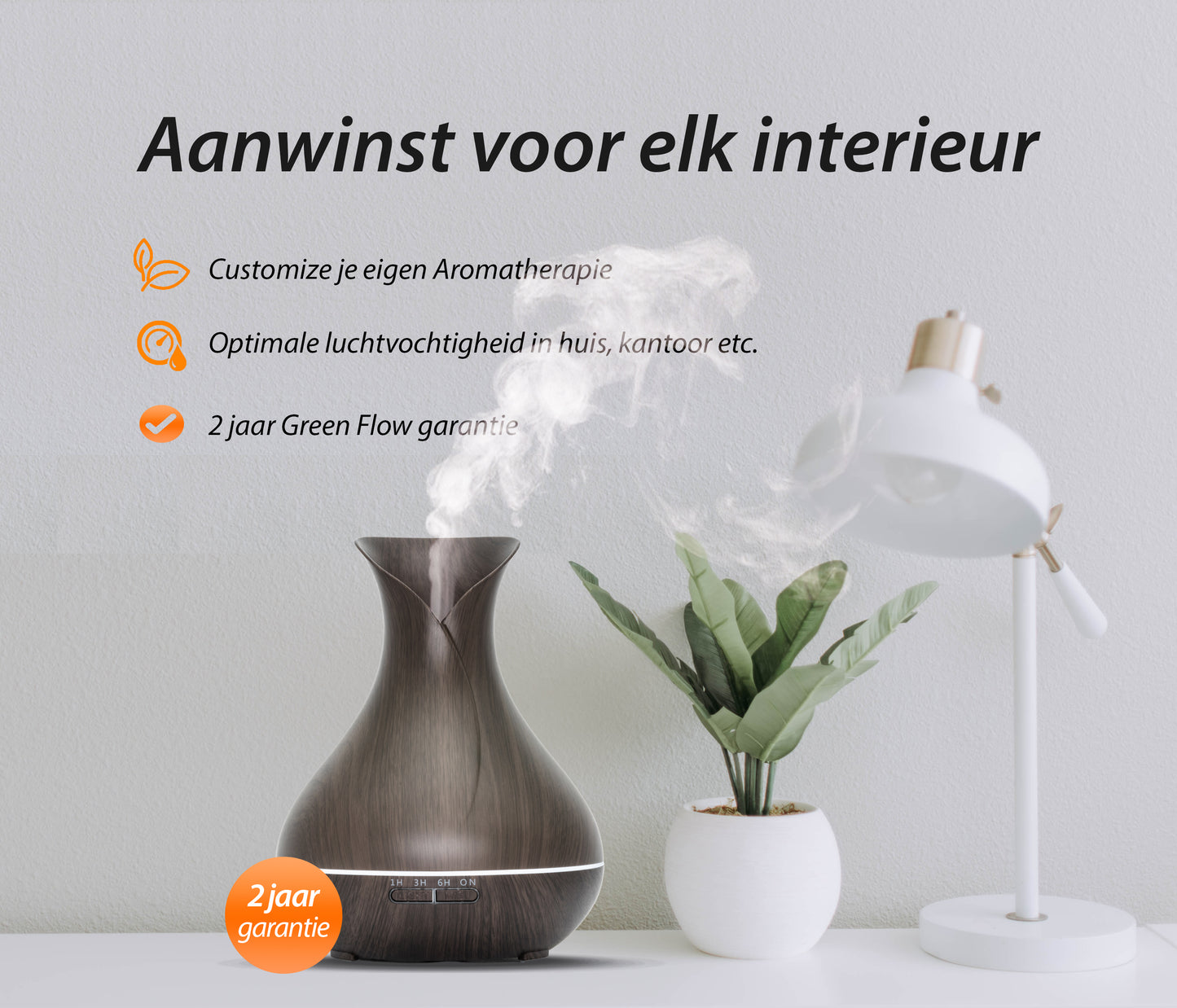 Vitality Pro - Dark Wood - Aroma Diffuser + Gratis flesje olie