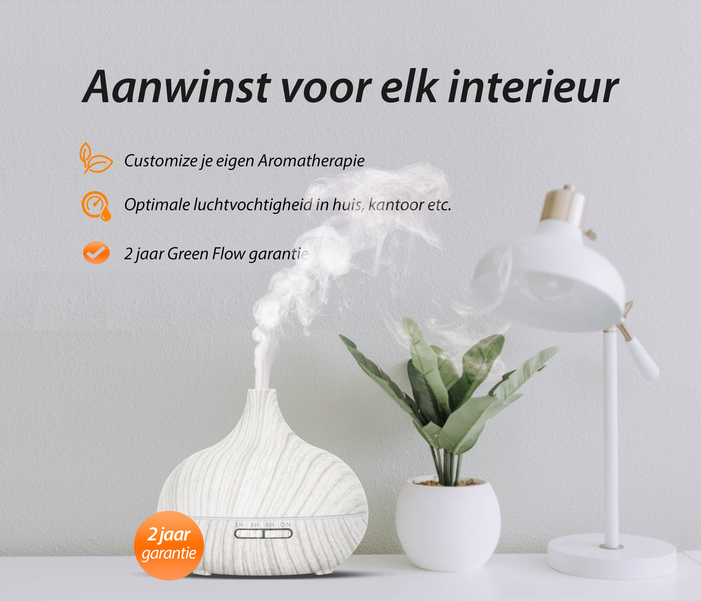 Essential Pro - White Wood - Aroma Diffuser + Gratis flesje olie