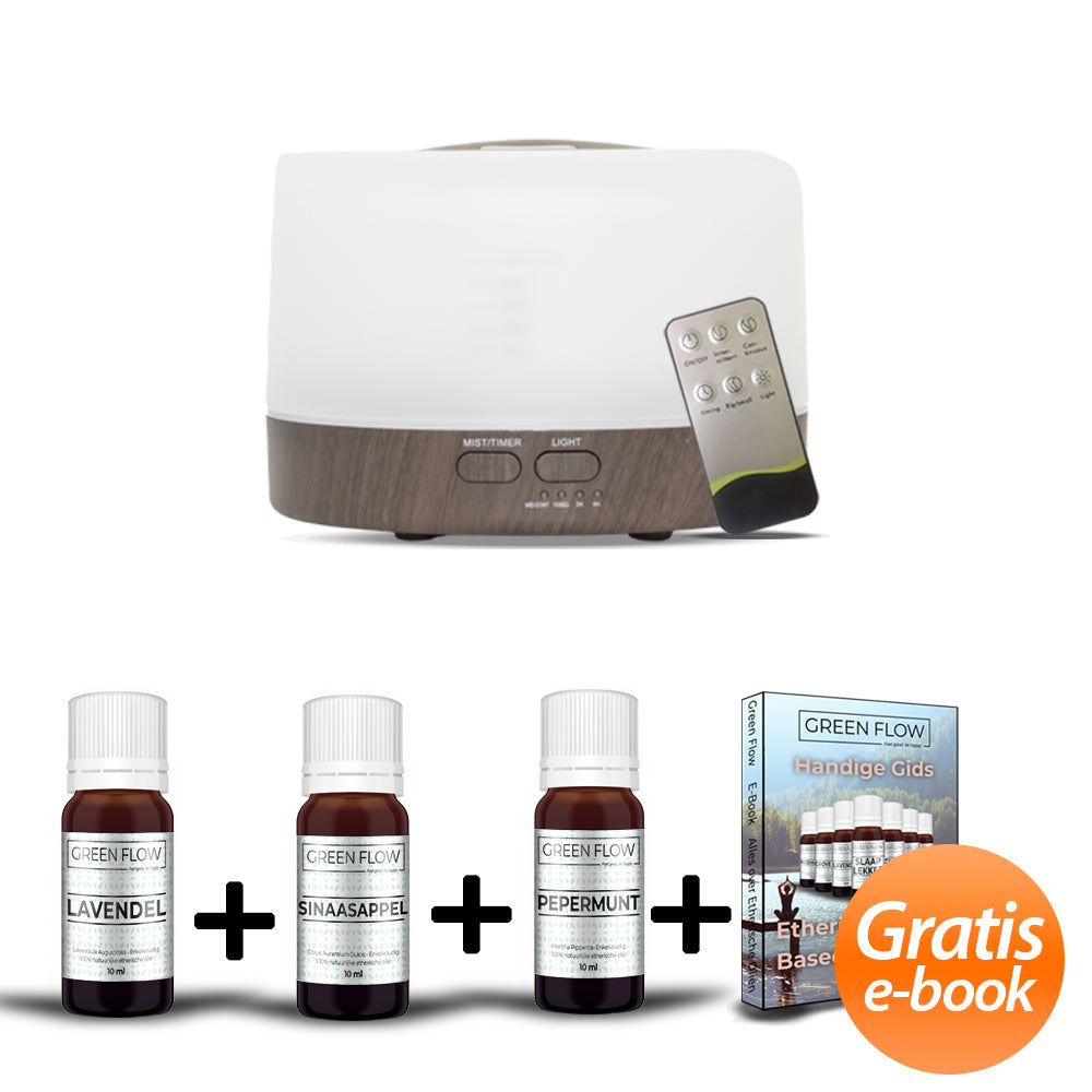 Voordeelpakket: Happiness/Zen NAAR KEUZE + Lavendel 10 ml + Pepermunt 10 ml + Sinaasappel 10 ml + GRATIS E-Book