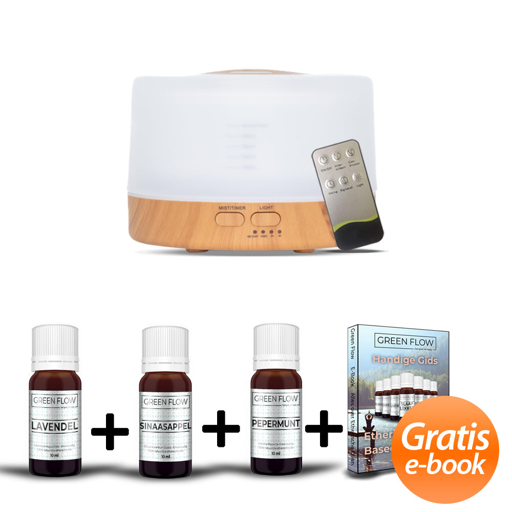 Voordeelpakket: Happiness/Zen NAAR KEUZE + Lavendel 10 ml + Pepermunt 10 ml + Sinaasappel 10 ml + GRATIS E-Book