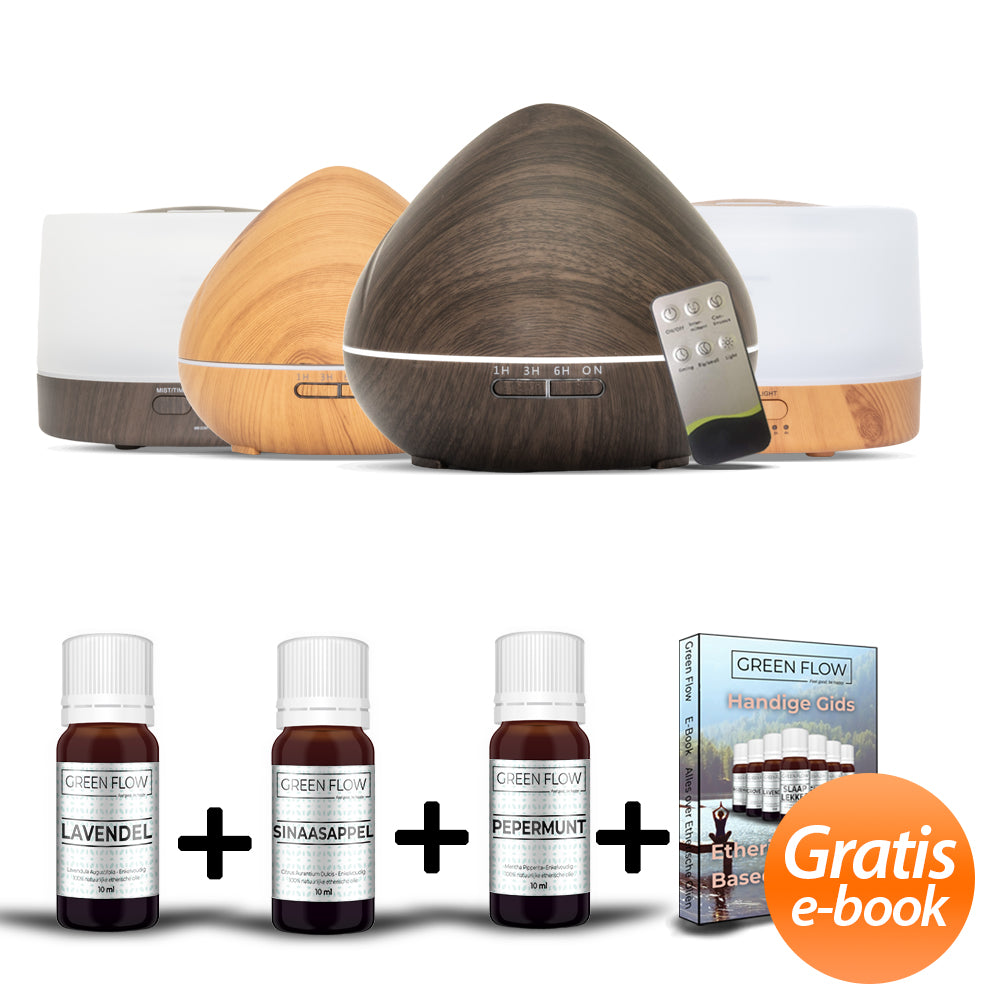 Voordeelpakket: Happiness/Zen NAAR KEUZE + Lavendel 10 ml + Pepermunt 10 ml + Sinaasappel 10 ml + GRATIS E-Book