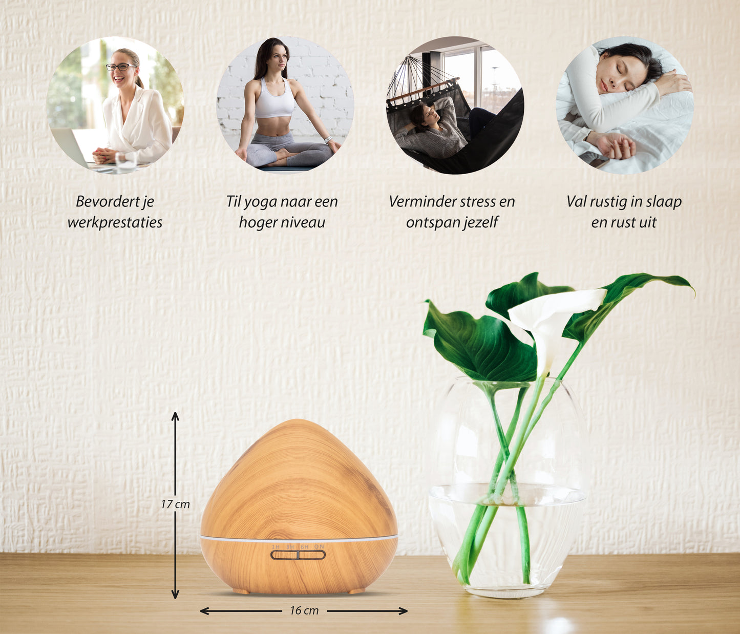 Zen Pro - Light Wood - Aroma Diffuser + Gratis flesje olie