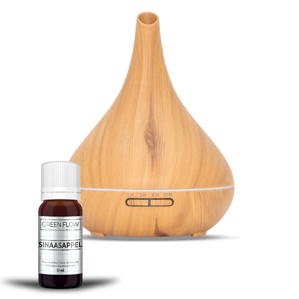 Lotus Pro - Light Wood - Aroma Diffuser + Gratis flesje olie